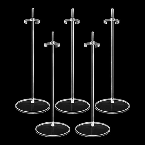 HMIEPRS 5PCS Acrylic Doll Stand Display Holder, Ideal Doll Display Stand Support with Adjustable Waist Clip for 11 to 13 Inch Tall Dolls