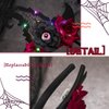 DRESBE Light Up Headband LED Witch Hat Headbands Flower Hair Hoop Halloween Festival Party Hair Accessory for Women