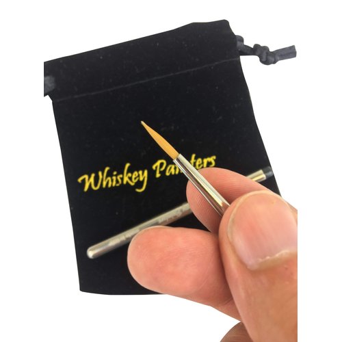 Whiskey Painters Round, Pocket Sized, Retractable Travel Brush - Size 2- Free refillable Water Brush- Smallest Travel Brush