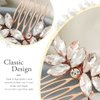 Jeairts Rhinestone Hair Comb Bridal Hair Pieces Crystal Brides Headpiece Hair Jewelry Glitter Wedding Hair Accessories for Women and Girls(3-Rose Gold)