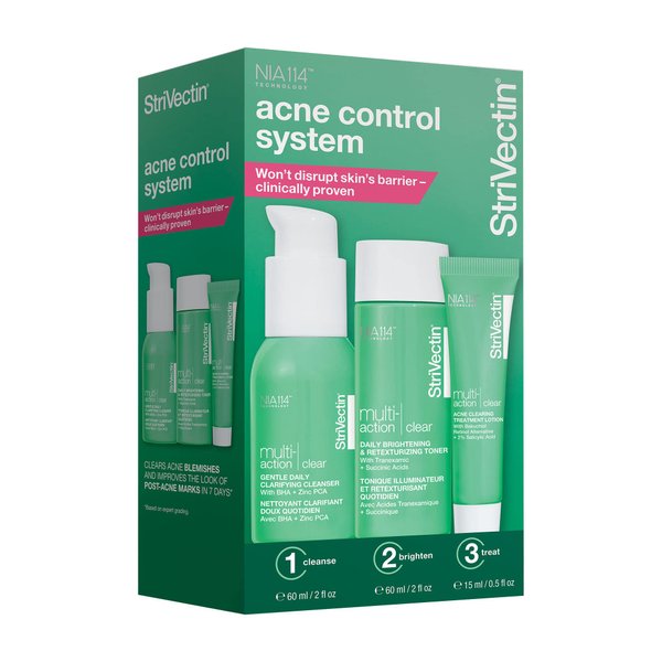 StriVectin Multi-Action Clear: 30 Day Trial Kit Acne Control System for Breakouts and Blemishes 3 Piece Set