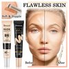 2PCS Full Coverage Concealer Foundation Set,Moisturizing BB Cream,Long Lasting Hydrating Lightweight CC Cream with Makeup Brush,Oil Control Face Moisturizer SPF 50 PA++++ Sunscreen（A）