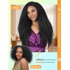 WIGNEE Kinky Straight Clip Ins Hair Extensions 4 Pcs Yaki Straight Clip Ins with Lace Weft 14 Inch Natural Black Clip In Hair Extensions Black Women Seamless Clip Ins for Black Women