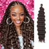 Ocean Wave Crochet Hair Color 4 16 Inch Curly Braiding Hair for Crochet Braids Knotless Braids Goddess Box Braids Crochet Hair for Women Deep Wave Twist Crochet Hair Dreadlock Extensions(6 Packs)