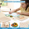 Zycolo 2Pack Wooden geoboards with Rubber Bands Montessori Toys, Mathematical Education Toy for Kids with Pattern Cards and geo Boards to Figures and Shapes, Brain Teaser STEM Toys for Classroom.