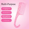 Rizos Curls Hanging Shower Comb, Detangle & Distribute Conditioner In Shower, Gentle On All Curl Types, Easy to Hang & Use, Pink