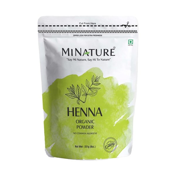 mi nature Henna Powder (Lawsonia inermis) | Natural Hair Color| Mehandi Powder for Hair | from Rajasthan| Presevative Free | 226gm (7.97Oz)