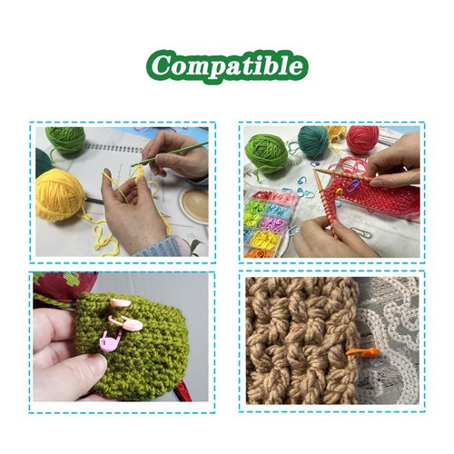 Meikeer 150 Pieces Knitting Crochet Locking Stitch Markers Stitch Needle Clip Counter 10 Colors (Color Ship Randomly)