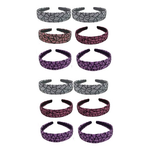 Dozen Pack 12 Fabric Wrapped Fashion Headbands #44108-D