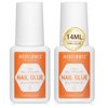 Modelones Nail Glue for Press Ons Nails Glue Strong 2pcs 14ml Nails Tips Glue Brush On Nails Glue Long Lasting Adhesive Nail Glue NO Cure