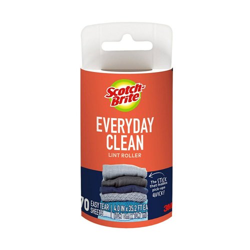 3M Scotch-Brite Everyday Clean Lint Roller Refill – Pet Hair and Fabric Cleaner – 4 inch x 36.9 feet – 70 Sheets per Roll