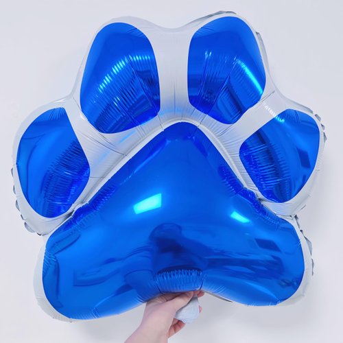 CYMYLAR 3PCS 25 * 28 inch Blue White Dog Paw Balloon Blueyi Foil Balloons/Blueyi Birthday Party Supplies Balloons/Baby Shower Girls and Boys Blue Theme Happy Birthday Party Decorations