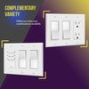 ENERLITES Decorator Light Switch or Receptacle Outlet Wall Plate, Gloss Finish, Size 3-Gang 4.50" x 6.38", Polycarbonate Thermoplastic, 8833-W, White