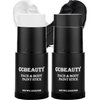 CCBeauty White Black Face Body Paint Stick, Cream Eye Black Sticks for Sports, Blendable Foundation for Clown Skeleton Vampire Skull Joker Mime Cosplay Special Effects Costume SFX Halloween Makeup Kit