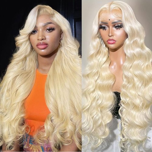 AGATIZ 613 Lace Front Wig Human Hair 26 Inch Blonde Wig Human Hair 180% Density Body Wave Lace Front Wigs Human Hair Pre Plucked 13X4 613 Lace Front Wig Human Hair 613 HD Lace Frontal Wig
