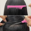 20 Pcs Hair Rat Tail Combs Parting Rattail Combs Teasing Fine Tooth Comb Metal Hair Pick Detangling Combs Set for Women