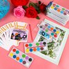KIMOBER 24 Packs Valentine's Day Gifts Cards with Watercolor Paint,Valentines Day Exchange Gifts with 25 Seal Bags for School Classroom Party Favors Supplies