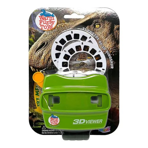 WARM FUZZY Toys 3D Viewfinder (Dinosaur) - Viewfinder for Kids & Adults, Classic Toys, Slide Viewer, 3D Reel Viewer, Retro Toys, Vintage Toys with 3 Reels - Contains 21 High Definition 3D Images