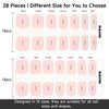 DUKASOU Semi Cured Gel Nail Strips - 28Pcs Gel Nail Stickers for Women Work with Any UV Nail Lamps(Not Include), DIY Gel Nail Wraps for Home, Includes Prep Pads, Nail File & Wood Stick(Pink French)