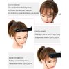 EMERLILY Bangs Hair Clip in Hair Extensions Human Hair Flat Front Face Air Fringe Bangs with Temples Dark Blonde Soft Real Human Hair Pieces for Women