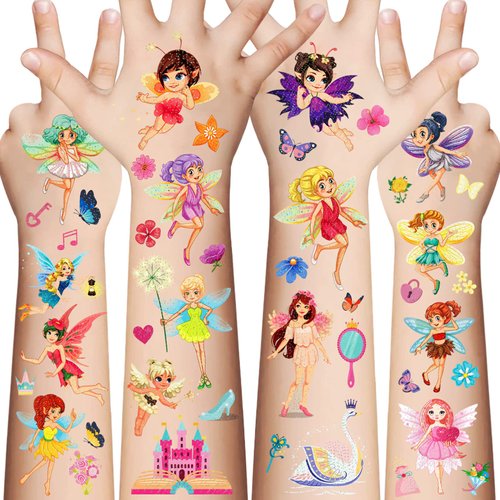 Awinmay Fairy Temporary Tattoos for Kids - 145 Pieces Glitter styles body Face Makeup Fake Tattoo...