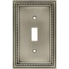 Brainerd 64905 Beaded Single Toggle Switch Wall Plate / Switch Plate / Cover, Brushed Satin Pewter