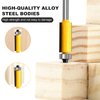 Yueqing Zhongji Flush Trim Router Bit Set Top Bearing Flush Trim Router bit 1/4 Shank Milling Cutting Diameter 1/4 Flush Trim bit Cutting Height in 1/4”, 5/16”, 3/8”, 1/2” Flush Trim Router bits 4PCS