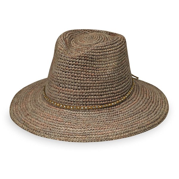 Wallaroo Hat Company – Women’s Malibu Fedora – Wide Brim Natural Fiber with Adjustable Sizing for Medium Crown Sizes – Trendy and Chic Sun Hat for Casual All-Season Sun Protection (Mushroom)