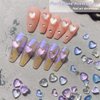 SONGJIE Shiny Heart Nail Art Charms, 200 Pcs 3D Mixed Size Love Hearts Rhinestones Flat Jelly Resin Crystal Jewelry Diamonds for Acrylic Nail Supplies, Women Craft DIY Manicure Decoration Accessories