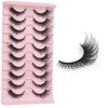 SOOWISH Cat Eye Wispy Lashes – Natural Fluffy Fake Eyelashes, Faux Mink Fox Eye Style False Lashes - 10 Pairs