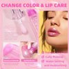 Color Changing Lip Oil PH，Warm Change Glitter Lip Gloss，Magic Big Brush Color Changing Lip Oil，Long Lasting Nourishing Lip Glow Oil Non-sticky Primer Lip Tint