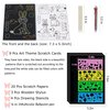 SuyuanArt Dinosaur Animal Unicorn Space Scratch Art Cards and Black Rainbow Scratch Art Paper Set,with Scratching Wooden Sticks,Scratch Off Picture for Boys Girls Birthday Party Favors