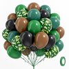 60pcs 12inch Camo Balloons, Green and Brown balloons with Dark Green Black Balloons for Hunting Camping Game Jungle Theme Camo Birthday Party Decorations