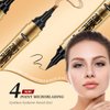 2 in 1 Eyebrow Microblading Pen, 2024 New 3D Microblading Eyebrow Pen Tattoo Pencil 4 Fork Tip, Waterproof Magic Microblading Eyebrow Pencil for Natural Makeup Last All Day - 9703#Dark brown