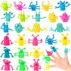 3 otters 25PCS Finger Puppets Toys, Funny Monster Finger Stretchy Toys Finger Puppets Fidget Toys Soft Rubber Finger Toys for Role Playing, Party Favors, Birthday, Halloween Goodie Bag Stuffers