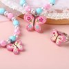 Girls Colorful Butterfly Jewelry Set - Toddler Butterfly Necklace Girls Pretend Plasy Toy Jewelry Box Set with Bead Necklace, Bracelet and Ring - Play Accessories - Ages 3+ Girl Birthday Gifts