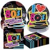 PGSWEER 60pcs Back to 80s Party Plates I Love 80's Disco Rock Party Plates Napkins Retor 80s Themed Birthday Paper Plates Supplies for Guests Dinner Decorations