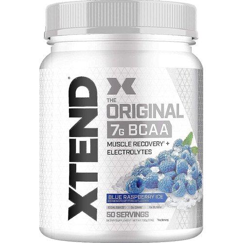 XTEND Original BCAA Powder Blue Raspberry Ice | Sugar Free Post Workout Muscle Recovery Drink with Amino Acids | 7g BCAAs for Men & Women | 50 Servings