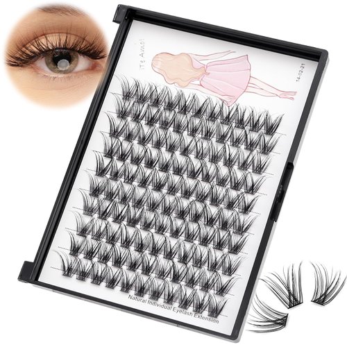 Bodermincer C Curl 0.07 Wide Cluster DIY Eyelash Extension 3D Individual Lashes Natural Look Cluster Lashes Easy Apply Volume Lash Extensions (10mm)