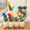 XIYUAN Succulent Plants Throw Pillow，Mushroom Plush ToyCactus Plush Plush Toy, Tulip Flower Pot Plush Toy13.7 Cute Soft Plants Throw Pillow Decoration, Stuffed Flower Pot Plushie，Potted Pillow (Blue)