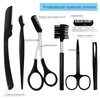 Ptiysta 6-In-1 Eyebrow Trimmer Set Exfoliating Beauty Tool The Eyebrow Treatment Kit includes: Scissors Eyebrow Scissors Eyebrow Comb Tweezers Pocket Knife Eyebrow Scraper