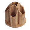 MobileVision Bamboo Circular Rotating Utensil Holder & Kitchen Organizer, 5 Sections, Store Forks, Spoons, Knives, Serving Utensils, and Other Cooking Tools