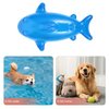 LUOZZY Rubber Shark Dog Toy Chewing Squeak Toy Water Floating Toy for Pet Dogs Unisex (Blue)