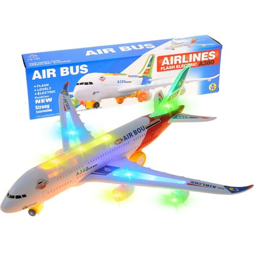 PowerTRC Kids Airplane Toys, Bump & Go Action Toddler Toy Airplane with LED Flashing Light, Music, Airplane Sound, Great Gift for Boys Girls Ages 3-12