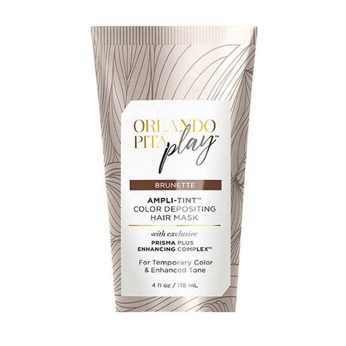 ORLANDO PITA PLAY Ampli-Tint Color Deposit Hair Mask, Temporary Hair Color Treatment that Revives Hair Color, Adds Shine, & Prevents Fading, Brunette, 4 Fl Oz.