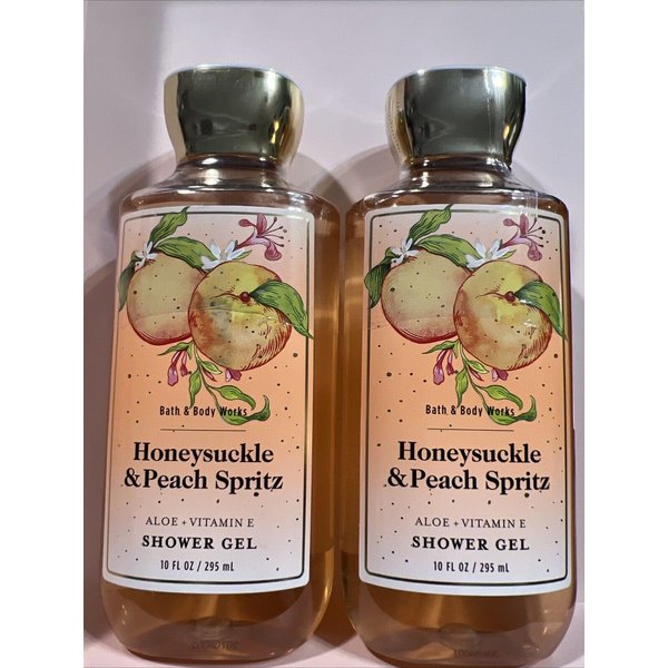 2 HONEYSUCKLE & PEACH SPRITZ SHOWER GEL bath body 10 FL OZ