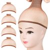 FANDAMEI Mesh Wig Caps Net, 4PCS Wig Caps Mesh Net Open End, Dark Brown Wig Cap for women, Nylon Mesh Wig Caps Net, Strength Wig Cap Dark Brown