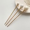 FOMIYES Metal Pearl Chopsticks Hair Sticks Set - 3 Pcs Chinese Hair Pins Clips for Women