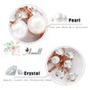 Brishow Pearl Bridal Hair Comb Rose Gold Rhinestone Wedding Hair Accessories Crystal Hair Piece for Women and Girls (Pack of 2)
