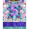 SKRCUI Mermaid Birthday Decorations Little Mermaid Party Decorations Mermaid Party Supplies Set with Mermaid Shell,Banner,Cake Topper,Pom Poms Flowers,Latex Balloons and Number 5 Balloon for Girls